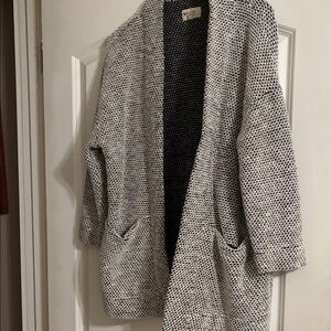 Marine Layer Black and White Knit Cardigan - L